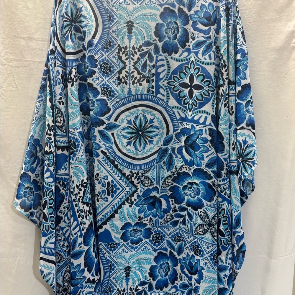 Lane Bryant Blue Patterned Swim Cover-Up - Picture 5 of 7